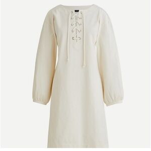 🛍️ JCREW NEW! Ballon Sleeve Lace Up 
Shift Dress Versatility Style !Cotton -Sz S